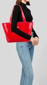 Carolina Herrera Good Girl Red Faux Patent Leather Tote Bag - Picture 1 of 7