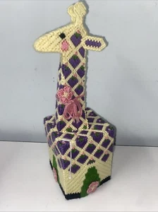 Handmade Plastic Canvas Tissue Paper 16” Giraffe - Picture 1 of 6