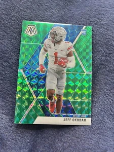 Jeff Okudah #243 [GREEN Prizm - Rookie] 2020 Panini Mosaic Football - Picture 1 of 2