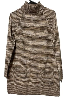 EightEightEight Sz S Turtle Neck Pullover Tunic Sweater Cotton Front Pockets - Image 1 of 4