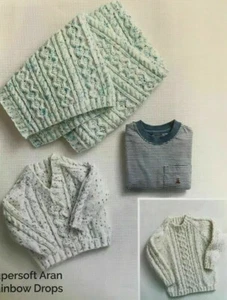 (93)Knitting Pattern Baby Children Aran Cable Sweaters Blanket 6 Sizes 0-7 Years - Picture 1 of 4