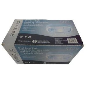 Portfolio Outdoor Oval Deck Light Die Cast Aluminum w White Finish in box - Picture 1 of 12