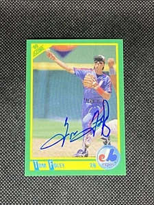 Tom Foley Montreal Expos 1990 Score signierte Autogrammkarte #32 ~ Echtheitszertifikat - Bild 1 von 3