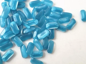 72 Vintage Glass Rhinestone Blue Moonstone 10x5mm Octagon Germany I5-3D - Picture 1 of 5