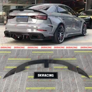 For 2014-2021 Audi A3 S3 RS3 Carbon Fiber/Glossy Black Rear Trunk Spoiler Wing - Picture 1 of 28