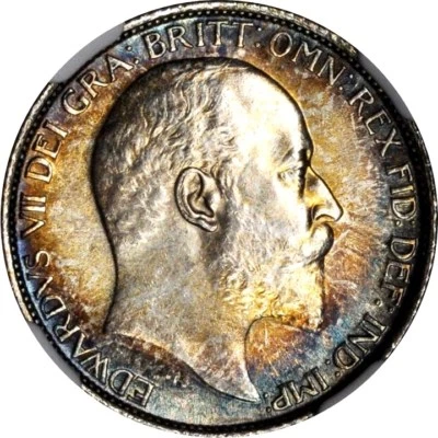 1907 Great Britain 6 Pence, NGC MS 65, Superb Toning Sixpence - Image 1 of 4