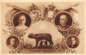 D1631) LA CONCILIAZIONE 11/2/1929 IL RE, PAPA PIO XI, GASPARI, MUSSOLINI - Picture 1 of 2