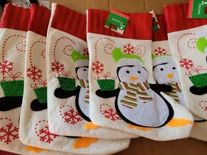 Lot Of 6 Christmas Stockings Penguins - Picture 1 of 4