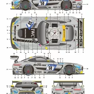 S.K. Decals SK24074 Mercedes-Benz AMG GT Nurburgring 24 Hr 2017 IWC Decal Sheet - Picture 1 of 2