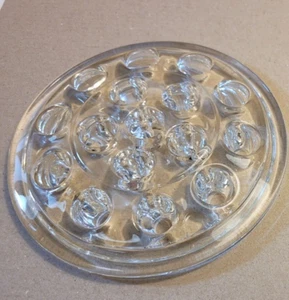 Vintage Pressed Glass Flower Frog Clear Glass for Rim Size 5'' Rim Vase - Picture 1 of 3