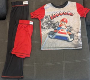 Boys 3 pc Mario Kart Pajama Set Size S (6/7) - Short Sleeves Long Pants & Shorts - Picture 1 of 2