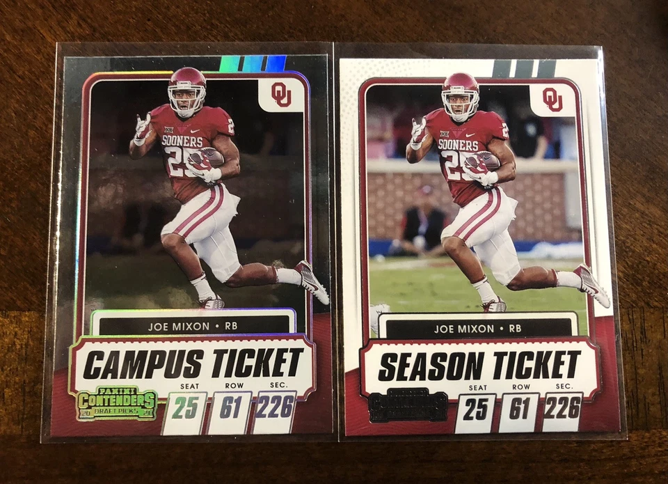 2021 panini contenders JOE MIXON lot (2) Campus ticket silver foil & base Bengal - Image 1 of 2