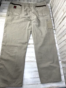 Pantalones cargo Wrangler Riggs para hombre talla 44x32 verde gris lona Ripstop ropa de trabajo S5 - Imagen 1 de 10