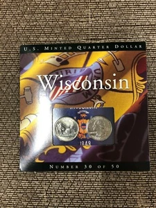 2004 WISCONSIN STATE QUARTER SET NON CIRCOLATO SIGILLATO SCHEDA INFORMATIVA P&D - Foto 1 di 3