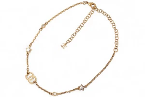 Chanel Necklace/Pendant/Bracelet 2way COCO/Star Rhinestone Gold B24 - Picture 1 of 7