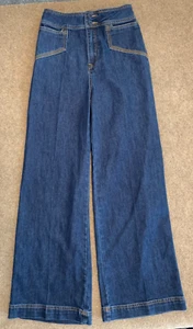 House Of Harlow 1960 Wide Leg Jeans Womens 27 High Rise Flare Trouser Denim - Picture 1 of 10