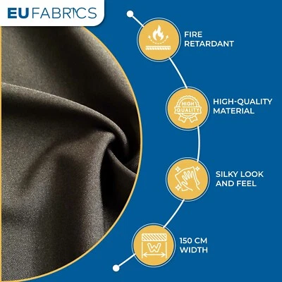 FIRE RETARDANT FABRIC BLACK 80% BLACKOUT Material Curtains Display Theater Stage - Image 1 of 4