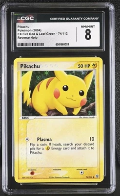 CGC 8 Pikachu 2004 EX Fire Red & Leaf Green 74/112 Reverse Holo - Image 1 of 2