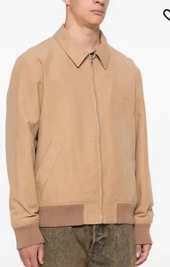 APC Gilles Jacket Men's Small Camel Tan Full Zip Aviator Bomber Jacket - Picture 1 of 7