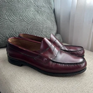 G.H. Bass & Co. Mens Leather Burgundy Penny Loafers Dress Shoes Size 10.5 D - Picture 1 of 12