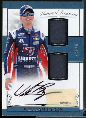 William Byron Card 2017 Panini National Treasures Dual Firesuit Signatures #17  - Image 1 of 2