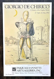 Giorgio De Chirico 24.25" x 16" 1990 Exhibition Poster PASQUALE IANNETTI - Imagen 1 de 1
