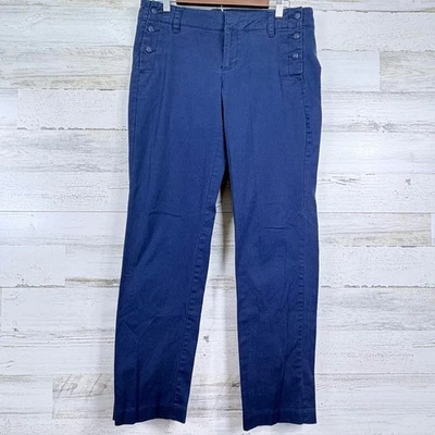 Tommy Hilfiger Womens Blue Straight Leg Sailor Button Pants Size 10 - Image 1 of 4