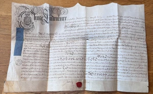 ANTIQUE INDENTURE 1735 LAND HOUSE DEEDS SEAL DOCUMENT WILL NORWICH W THURSTON - Picture 1 of 10