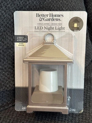 Better Homes & Gardens LED Candle Lantern Night Light Soft White Flicker Candle - Image 1 of 2