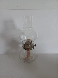 Vintage LAMPE LIGHT FARMS 11,5" Klar Nagelglas Öllampe mit seltenem Kamin!! - Bild 1 von 7