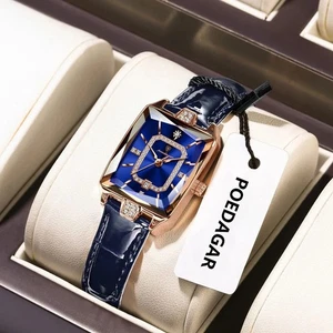 POEDAGAR Orologio Donna Pelle di Lusso – Impermeabile Quarzo Elegante Moda Data - Foto 1 di 23