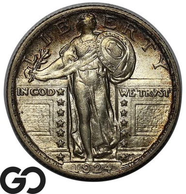 1924 Standing Liberty Quarter, Tough This Nice, Choice BU++ - Image 1 of 3
