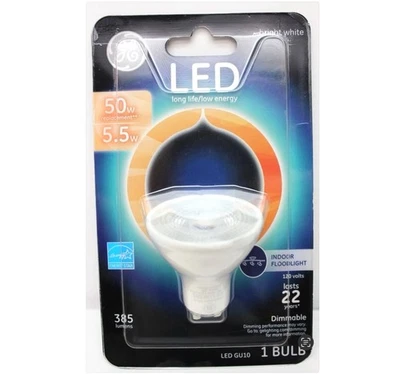 GE 26346 Dimmable LED GU10 Bulb 5.5w/50w Replacement Indoor Floodlight NEW - Image 1 of 4