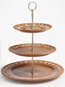 NEU Pottery Barn Lebkuchen Steinzeug 3 Ebenen Ständer/Servierer Weihnachten Neu im Karton - Bild 1 von 4