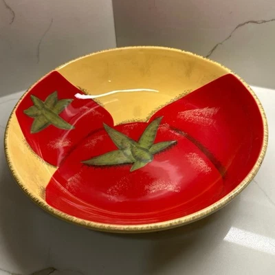 Vintage Certified International Stefania Ania Ferri 13" Tomato Bowl - Image 1 of 4