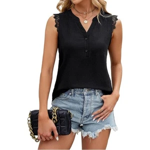 Blooming Jelly Mujeres Elegante Informal Blusas Negocios Camisetas sin mangas Sin mangas Cuello en V - Imagen 1 de 9