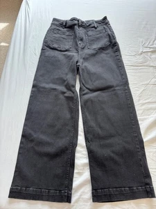 Fat Face Keswick Wide cropped ankle Jeans Black Cotton Denim, UK Size 10 - Picture 1 of 5