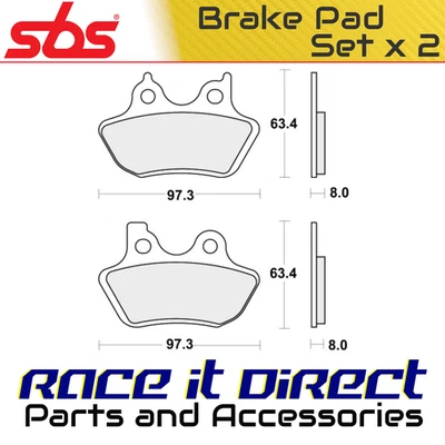 Brake Pads for HARLEY DYNA 1450 SUPER GLIDE FXDI (GM) 2004 Front CT V-Twin SBS — 第 1/4 张图片