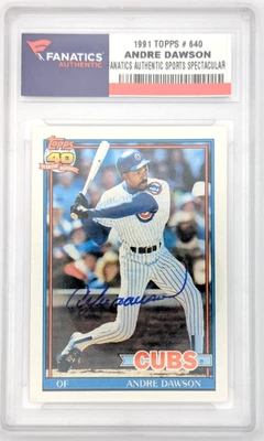 1991 Topps - Andre Dawson #640 Fanáticos Estuche Auténtico Autógrafo (AU) Foto 1 de 2
