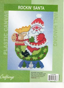 ROCKIN SANTA Wall Hanging plastic canvas 7ct PATTERN (#521) - Picture 1 of 1