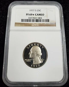 1977-S 25c Proof Washington Quarter- NGC PF 69* Cameo - Picture 1 of 4