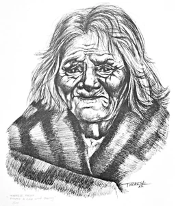 Impresión firmada #1/100 Therese Freyer "There's A Cold Wind Blowing" - Imagen 1 de 4