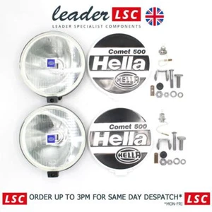 2x Genuine HELLA Halogen High Beam Comet 500 Spotlight 1F4005750101 OEM New - Picture 1 of 12