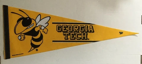 GEORGIA TECH YELLOW JACKETS ROLL UP PREMIUM FELT YELLOW PENNANT 12"x30" WINCRAFT Cover