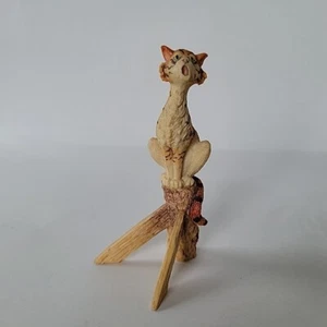 Schmid Lowell Davis Orange Cat Figurine Singing on Fence Post Vintage 1984 - Picture 1 of 5