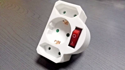Steckdosenleiste Verteiler Schukoadapter mit Schalter 1xSchuko 2xEuro - Bild 1 von 2
