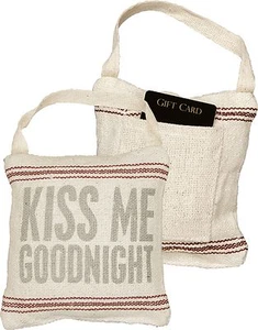 Almohada con bolsillo ~ ""KISSME GOODNIGHT" ~ Tarjeta de regalo / Portadinero / San Valentín / Cumpleaños - Imagen 1 de 1