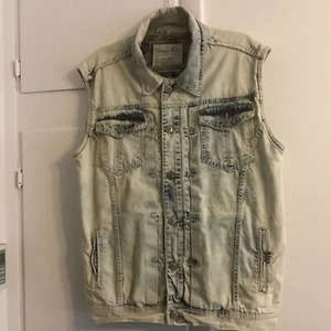 Smoke Rise NY Acid Washed Sleeveless Denim Men’s Vest Size XL - Picture 1 of 4