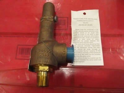 Consolidated Pressure Relief Valve, 1/2"npt, 80 psi, Brass, 2478D-1-31-DA, New - Image 1 of 4