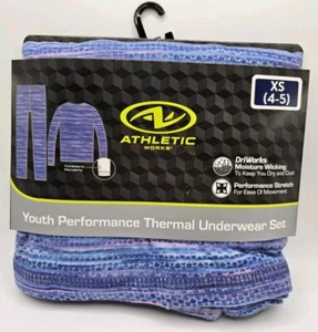 New Athletic Works Girls Youth XS 4-5 Performance Thermal Underwear Set Purple - Picture 1 of 6